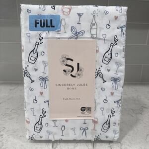 SINCERELY JULES “Celebration” Full Sheet Set Sheets Super Soft Wedding New Years